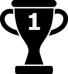 Champion Trophy icon Isolated.
The winner's trophy silhouette flat vector.
Transparent background.