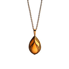 luxury gold pendant 3D render, elegant fine jewelry