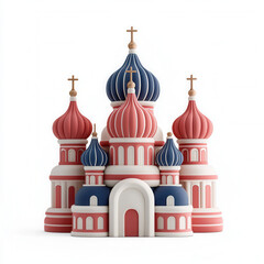 Obraz premium colorful architectural model resembling famous cathedral with domes and crosses, showcasing festive design. Perfect for holiday decorations or educational purposes