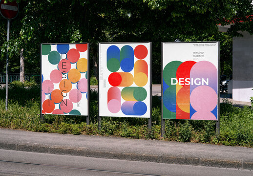 Mockup Of Three Customizable Posters
