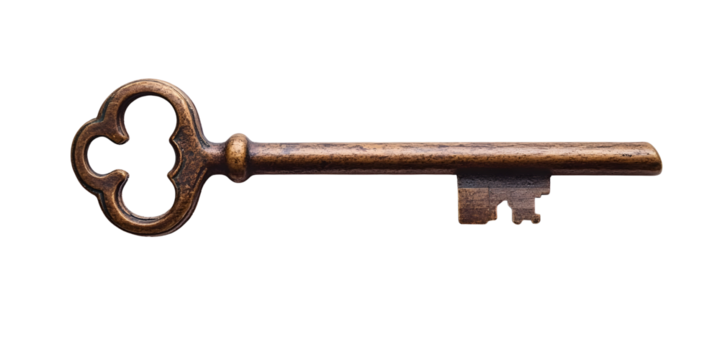 House key kept on white or transparent background