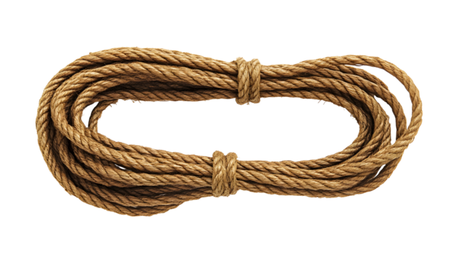 Lasso rope cut out, placed on white or transpatent background