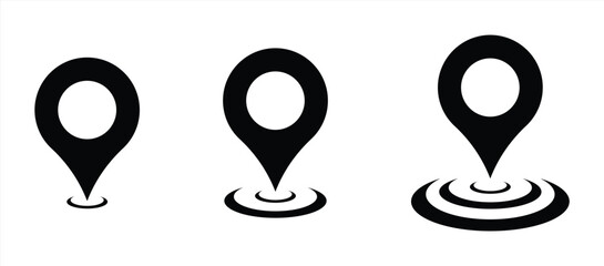 location mark pin with ring signal icon. location mark. Vector illustration