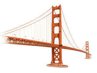 Obraz premium png golden gate bridge landmark architectural illu 