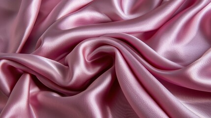 Obraz premium Dusty rose satin folds evoke calmness, enhanced by soft warm lighting for a touch of romance