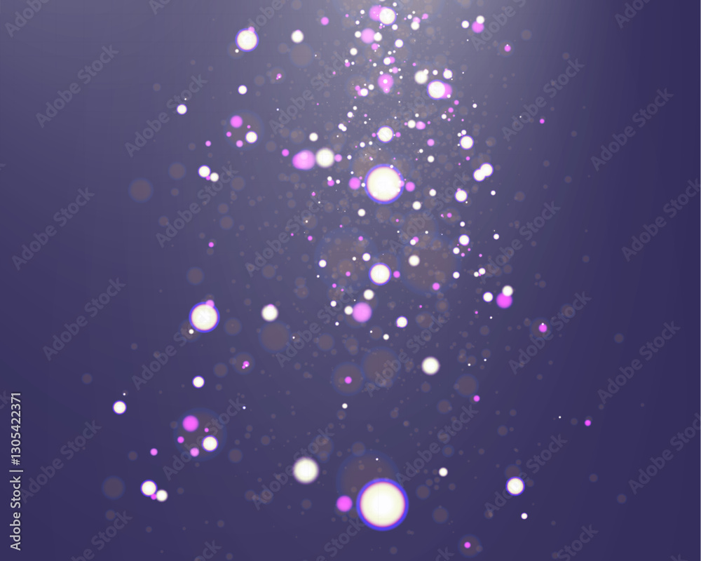 Poster christmas light effect with glowing bokeh and sparkling particles on a transparent background. perfe