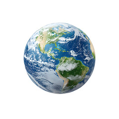 Obraz premium 3d Blue planet earth isolated on white background