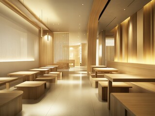 A warm and inviting interior view of a modern restaurant space