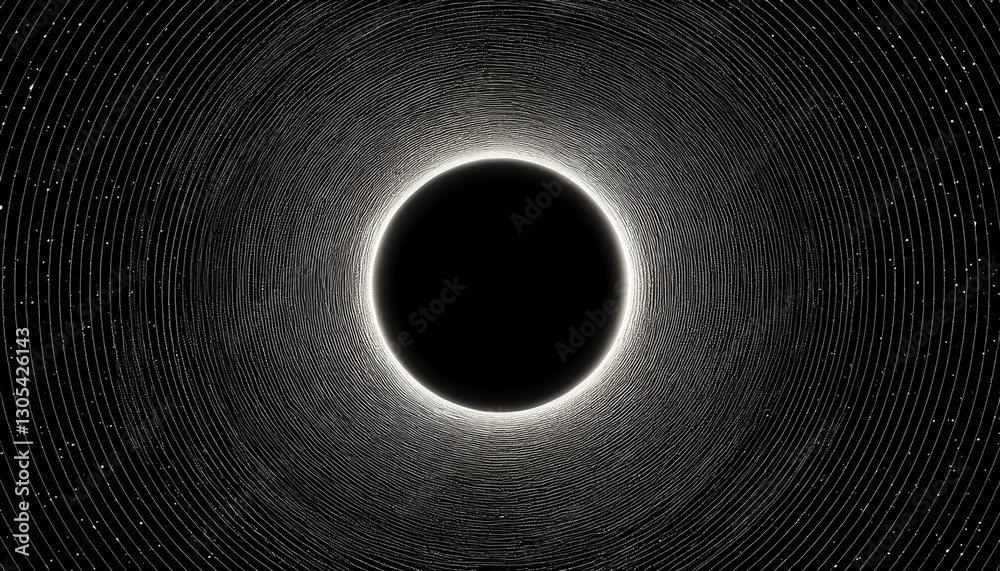 Poster black hole on black background gradient grain noise texture space backdrop
