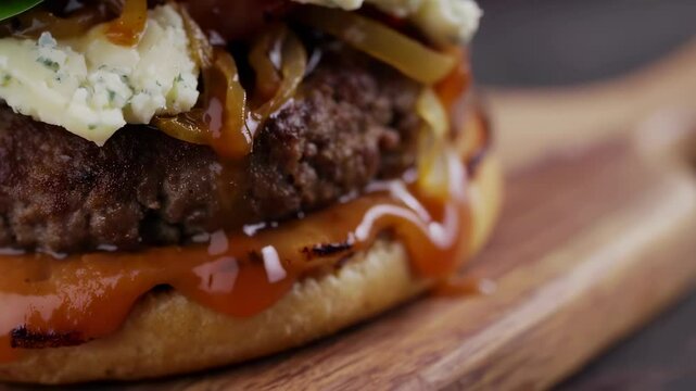 Gourmet Burger in Slow Motion Delight