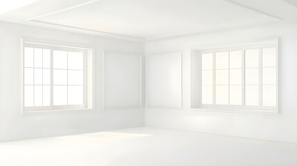 Fototapeta premium empty room with windows