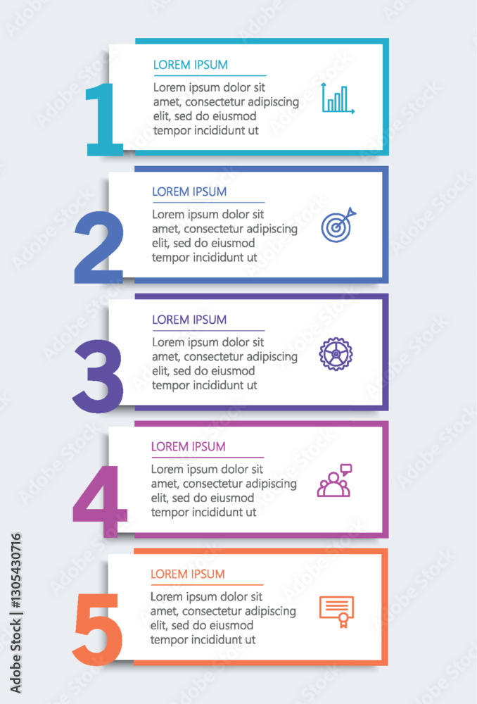 Wall mural business vector infographic template with 5 options or steps. can be used for workflow layout, diagr