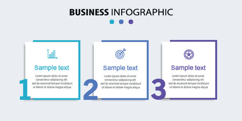 Infographic design template with icons and 3 options or steps. Can be used for process diagram, presentations, workflow layout, flow chart, info graph	