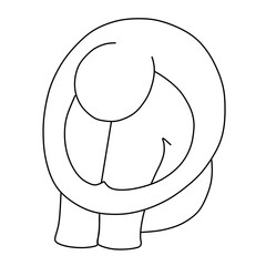 Vector figure meditating concentrated on transparent background