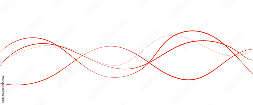 Poster Vector red abstract wave thin curved lines graphic for design