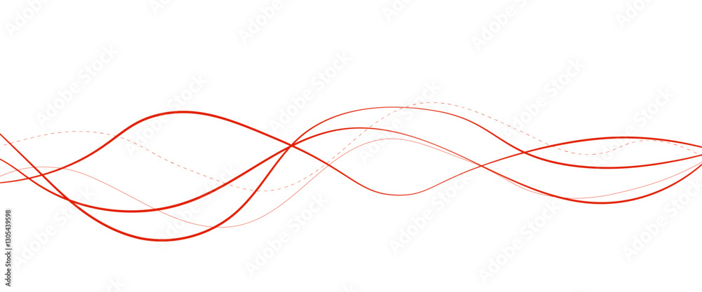 Poster Vector red abstract wave thin curved lines graphic for design