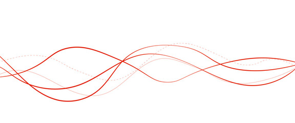 Vector red abstract wave thin curved lines graphic for design
