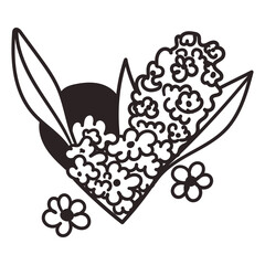 Cute doodle love object. Hand drawn vector illustration