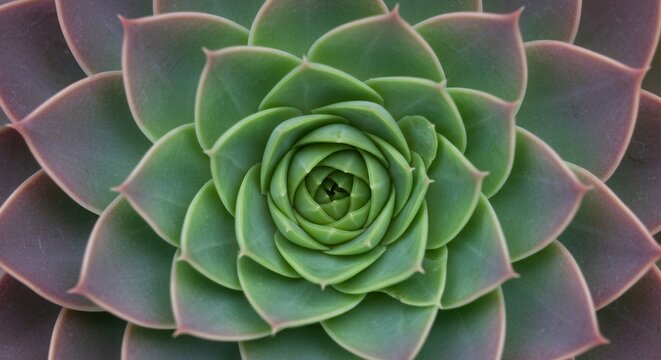 Close-up of Green Succulent Plant with Geometric Leaf Pattern
