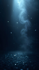 Obraz premium Mystical Abstract Background With Blue Glow and Floating Particles Atmosphere