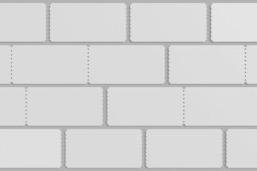 ticket for mockup design or design presentation. 3d render illustration