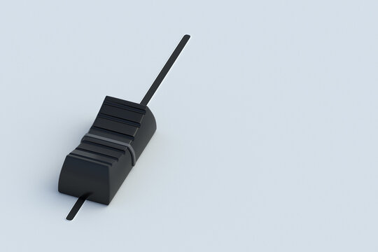 One slider switcher on light gray background. Audio feder. Sound mixer controller. Copy space. 3d render