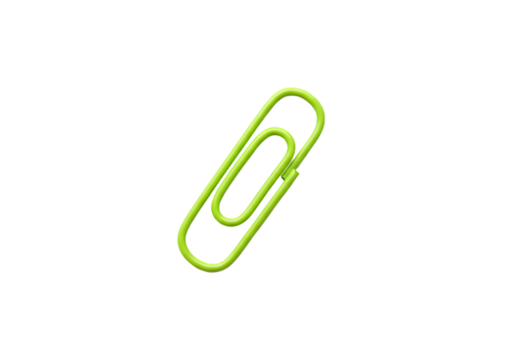 Bright Green Paper Clip Isolated on a Black Background for Office and Stationery Use in Modern Design Concepts