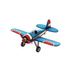 miniature toy airplane 3D render