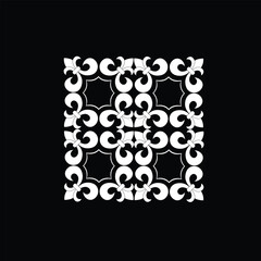 Floral Design A classic black and white floral design element featuring elegant, curved leaves and intricate detailing. Ornamental Perfect for use in decorative borders, logos