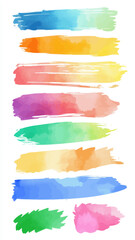 Obraz premium Colorful Watercolor Highlighter Lines Set: Minimalist Vector Graphic for Creative Design