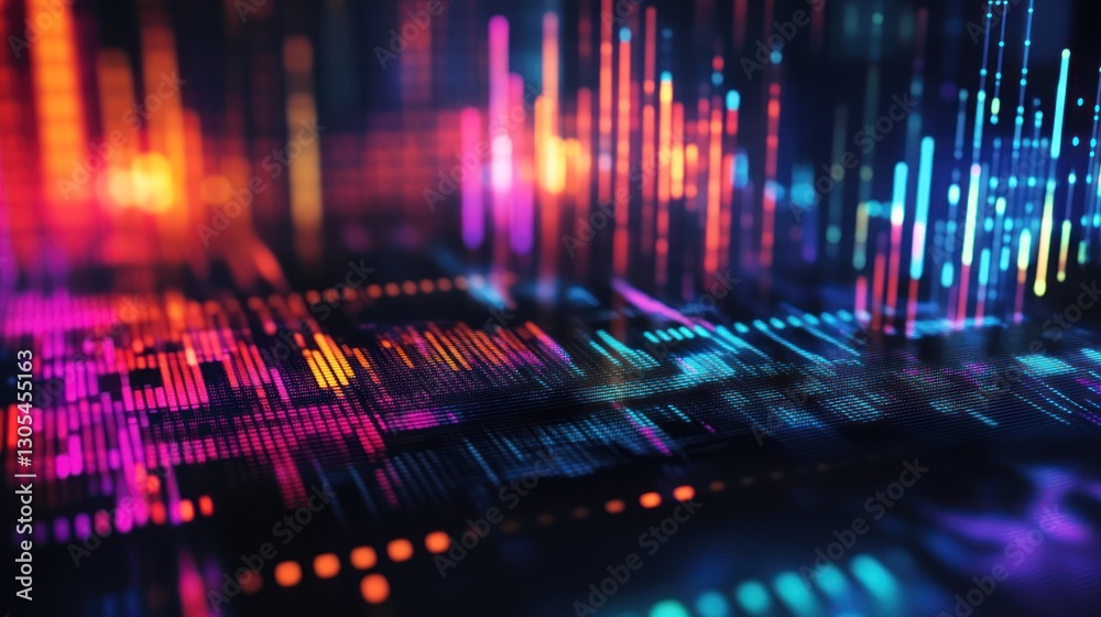 Poster abstract digital data display interface