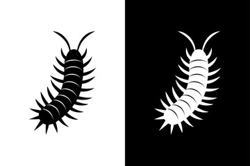 Centipede insect icon vector on White Background ,Vector Art Illustration on white background.