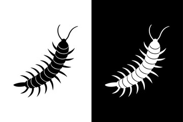 Centipede insect icon vector on White Background ,Vector Art Illustration on white background.