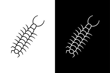 Centipede insect icon vector on White Background ,Vector Art Illustration on white background.