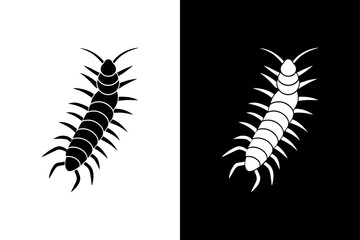Centipede insect icon vector on White Background ,Vector Art Illustration on white background.