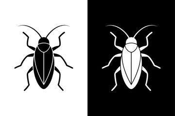 Cockroach  insect icon vector on White Background ,Vector Art Illustration on white background.