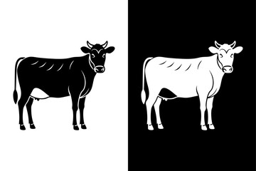 Fototapeta premium Cow icon vector on White Background ,Vector Art Illustration on white background.