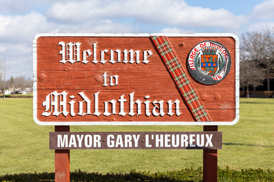 Midlothian, IL, USA - February 27, 2025: Midlothian is a city in Cook County in the Chicago suburbs and was incorporated in 1927.