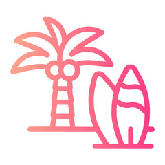 Surf  gradient icon