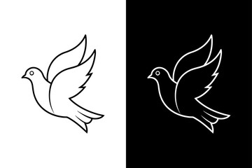 Dove icon vector on White Background ,Vector Art Illustration on white background.