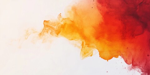 Abstract Watercolor Background in Vibrant Red and Orange Hues