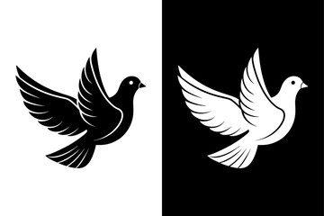 Dove icon vector on White Background ,Vector Art Illustration on white background.