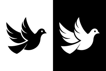 Dove icon vector on White Background ,Vector Art Illustration on white background.