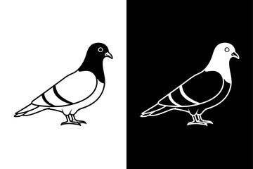 Pigeon icon vector on White Background ,Vector Art Illustration on white background.