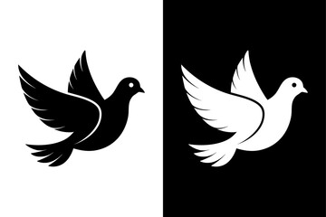 Obraz premium Dove icon vector on White Background ,Vector Art Illustration on white background.