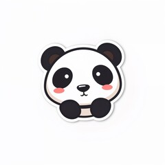 Fototapeta premium Panda Sticker: An adorable panda sticker with a friendly expression, perfect for adding a touch of cuteness to any surface.