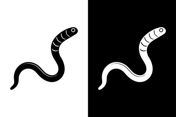 Naklejka premium Earthworm insect icon vector on White Background ,Vector Art Illustration on white background.