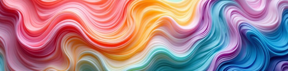 Fototapeta premium Colorful pastel rainbow swirls blending together in harmony, smooth, gradient