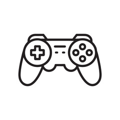 Minimalist line art icon of a game controller with clean and simple design elements © Hossain
