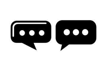 black and white speech bubble icon